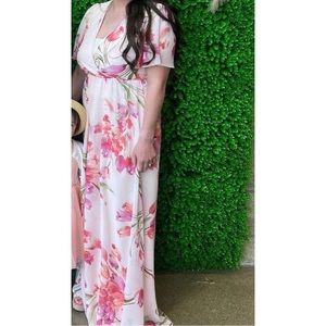 Pink boutique maxi dress